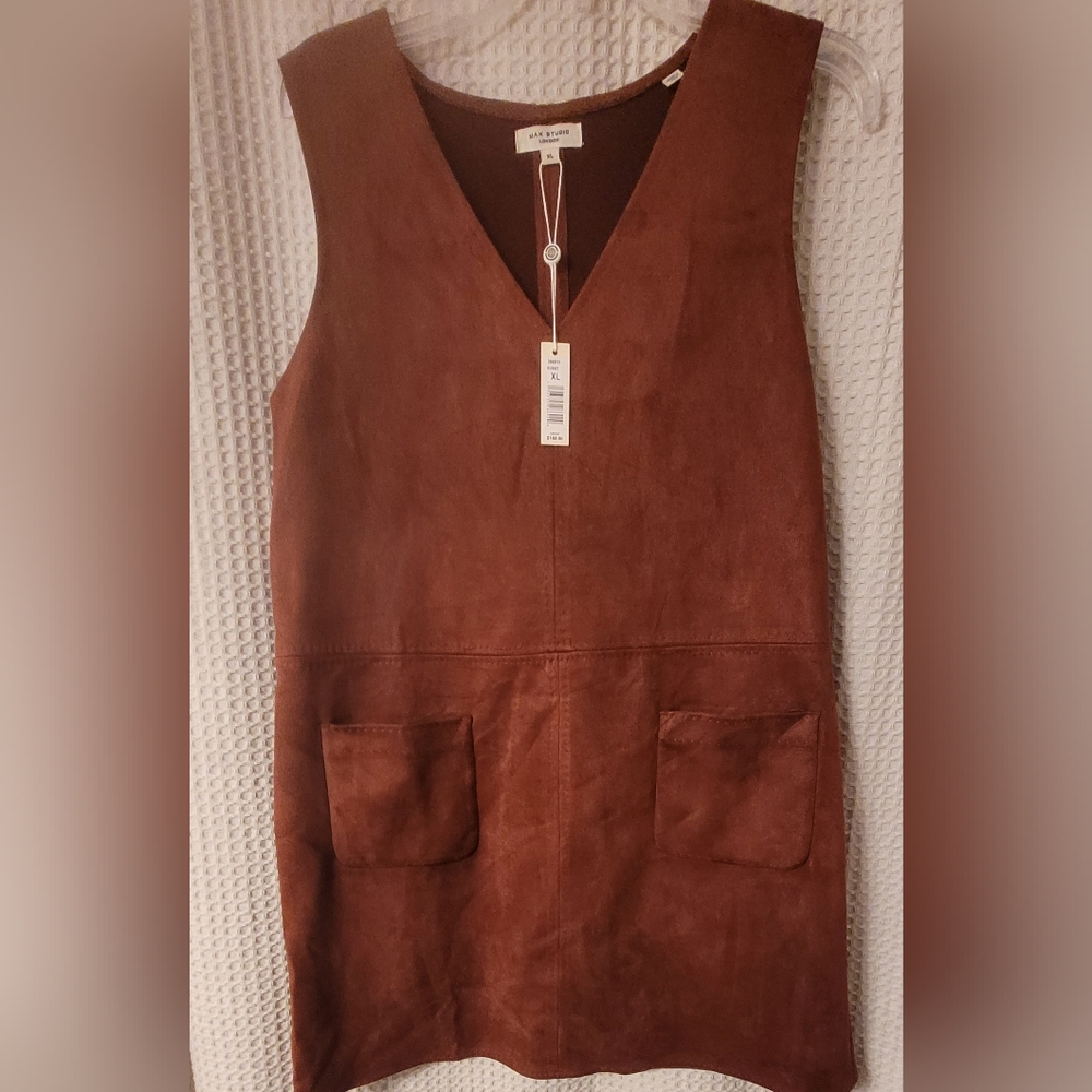 Max Studio London brown microsuede dress,  NWT, Size XL